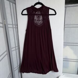 American Eagle Boho/Goth High Neck Dress With Lace Chest & Open Back - Size M